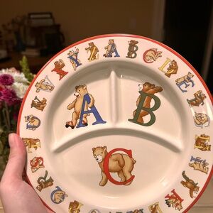 Vintage Tiffany & Co. Alphabet Bears Child's Divided Plate